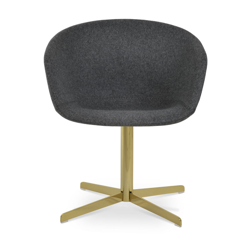 Chaise Tribeca, Gris foncé, Doré