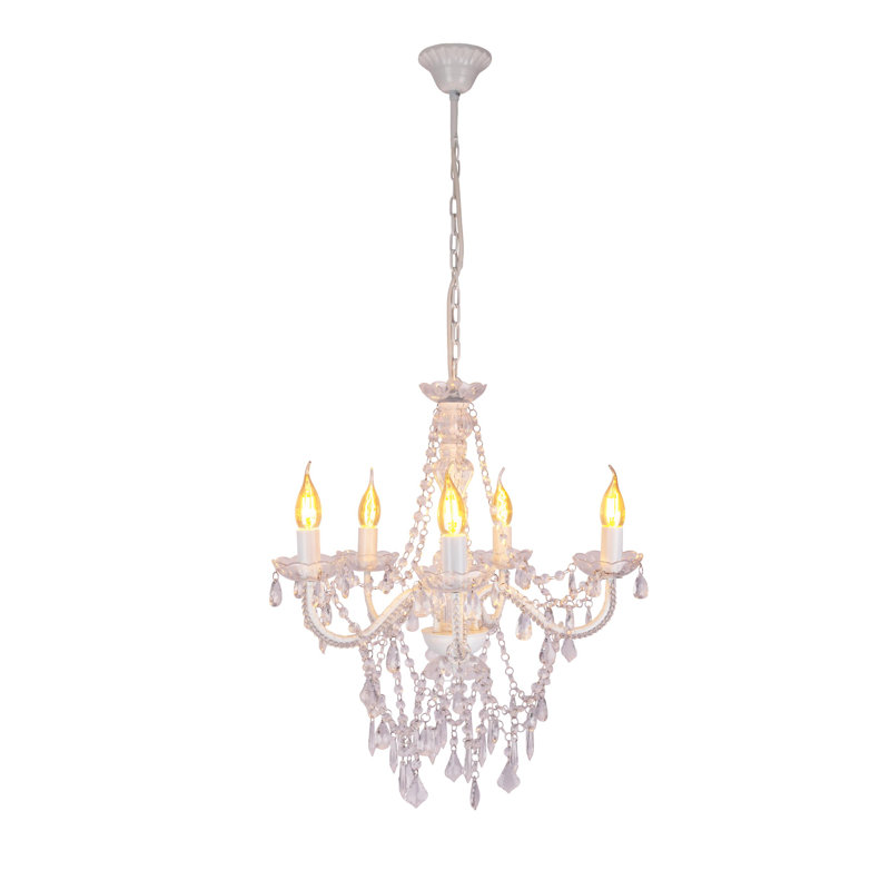 Saltaire 5 - Light Chandelier, White