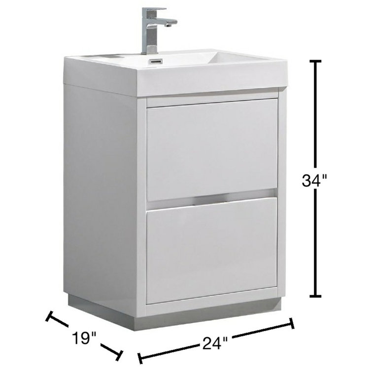 Fresca Livello 24 in. Teak Modern Bathroom Vanity with Medicine Cabinet