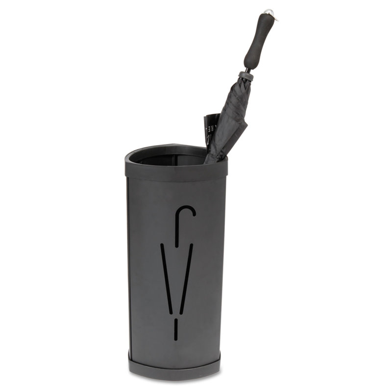 Castanon Steel Freestanding Umbrella Stand, Black