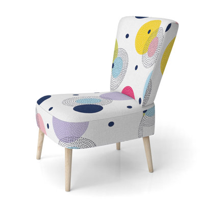 Multicolor Circle Pattern - Upholstered Patterned Accent Side Chair