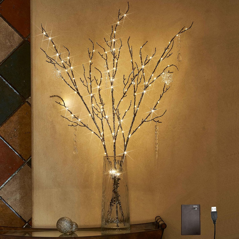 Illuminated willow branches
