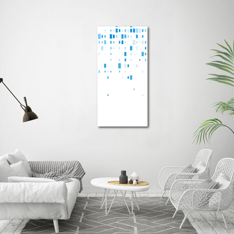 Aygun Blue Squares - Wrapped Canvas Print
