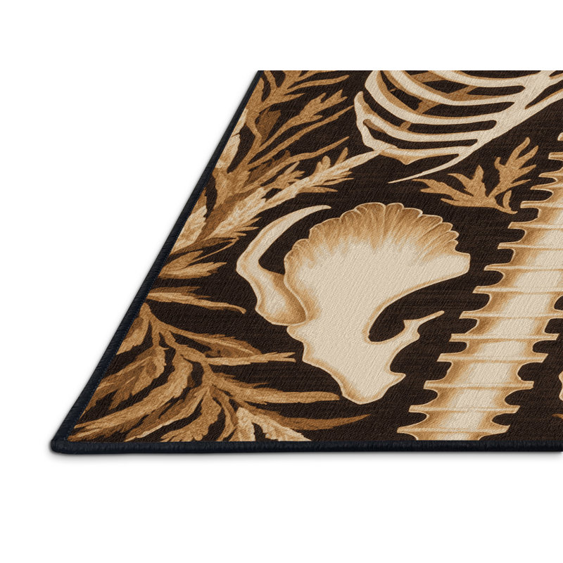 Tapis noir lavable à la machine, Carré 7 pi