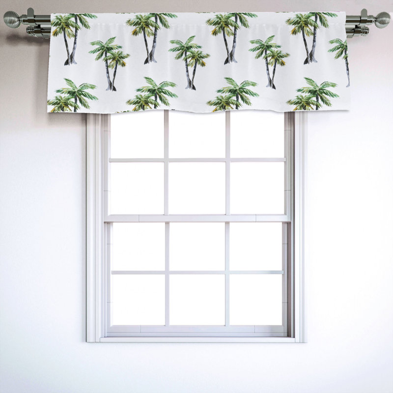 Sateen Floral Ruffled Window Valance