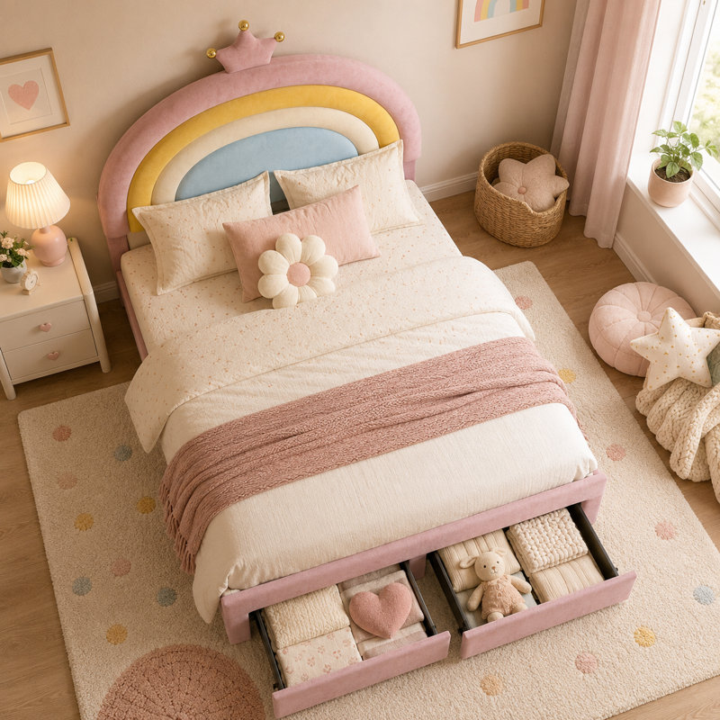 Upholstered Bed with 2 Drawer