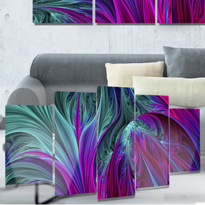 « mauve/vert jungle », ensemble de 5 impressions sur métal