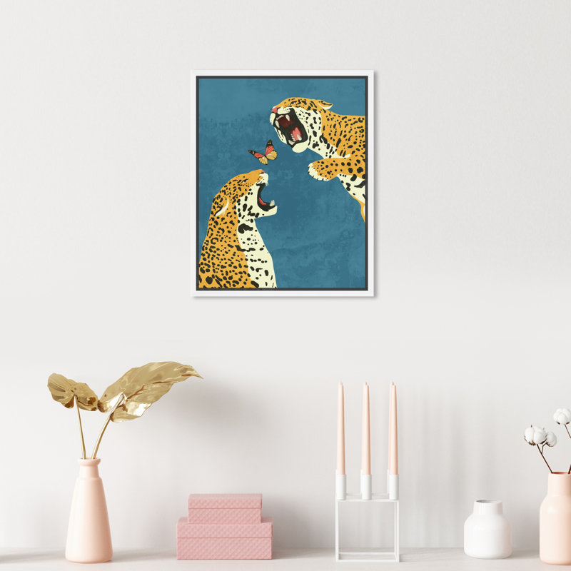 Wild Felines " Wild Felines " by Oliver Gal, 16" H x 11" W, White Floater Framed Canvas