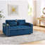 Canapés | Canapé-lit moderne en velours de 55,5 pouces, réglable pour petits appartements et chambres d'amis | Bleu | Bois massif