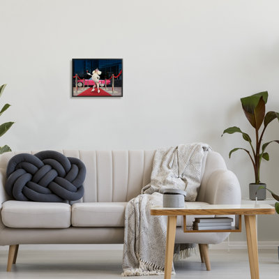 Drôle de tapis rouge sur toile Stupell Industries par Lund Roeser