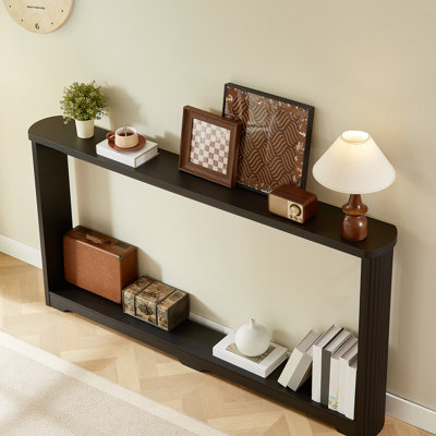 Table en noyer de 70,1 po avec fonctionnalité de rangement, style moderne pour couloir, chambre à coucher, cuisine - imperméable, noyer rapide, 70,1 po, table, fonction, style, cuisine, usure, assemblage facile