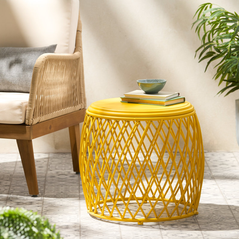 Table d'appoint Striking Matte Iron, Jaune