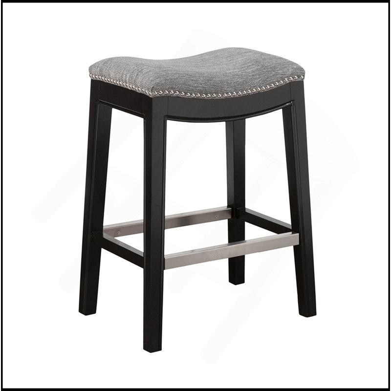 Tabouret de comptoir Saddle, Tissu gris