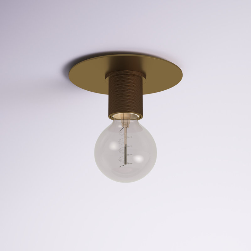 Plafonnier encastré 1 lumière Roswell, Laiton vieilli