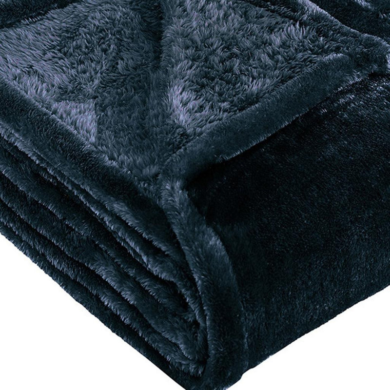 50" X 60" Navy Blue Fleece Plush Throw Blanket