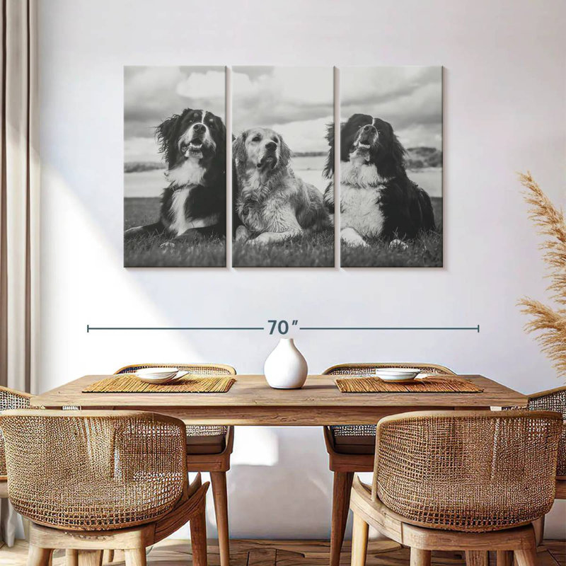 Bernese Mountain Dogs, 36" H x 57" W