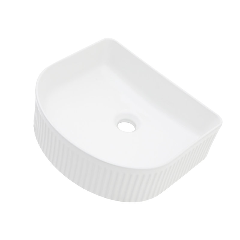 15.69"X13.69" White Ceramic Vessel Bathroom Sink