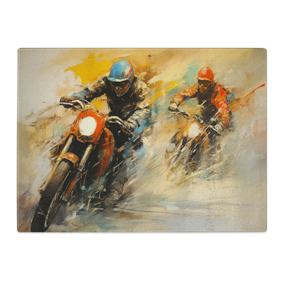 Motorbike Gestural  Glass Chopping Board