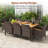 8-Person PE Wicker Patio Dining Set with Acacia Wood Tabletop-1013516641