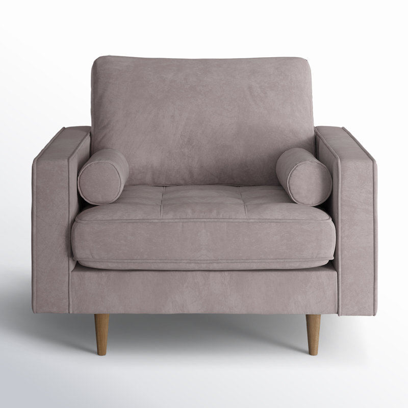 Geo Upholstered Armchair, Platinum Velvet