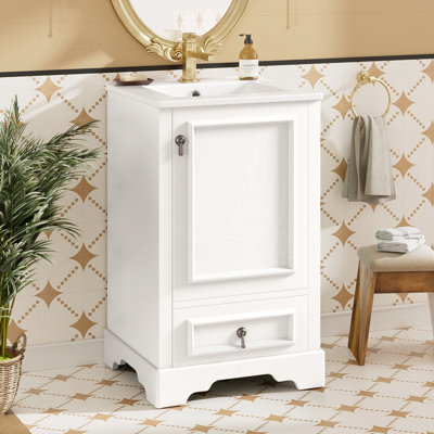 Meuble-lavabo 20 po avec lavabo en céramique