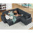 Sofa Bed, Sleeper Sofa With Storage Seat & Pull Out Bed , L Shape Sofa For Living Room, Linen-2042376177