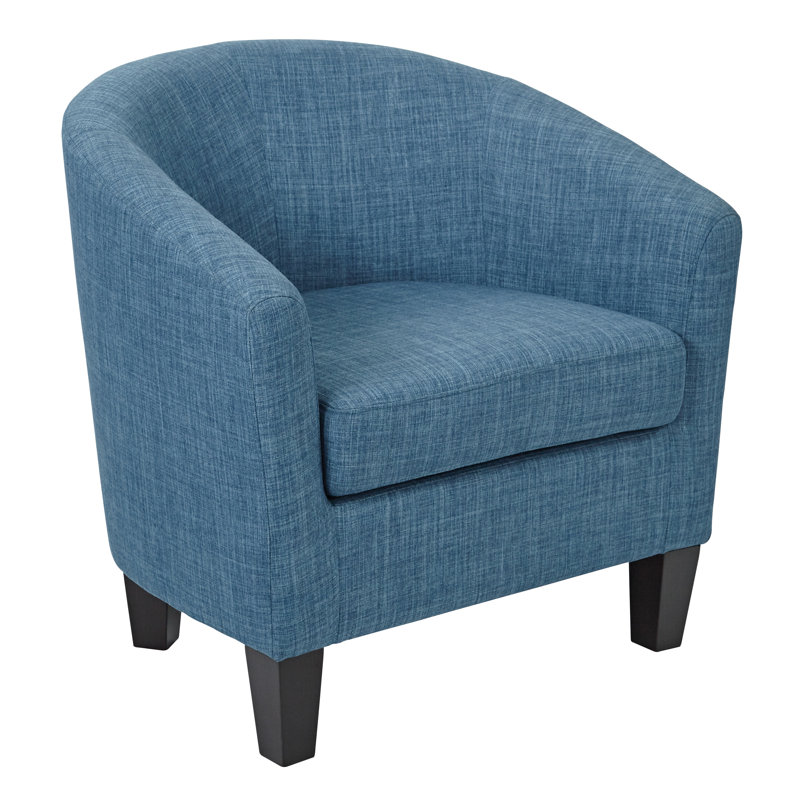 Filton 30" Wide Polyester Barrel Chair, Blue Polyester