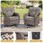 Fiorillo 4-Person Swivel Wicker Rattan Seating Group With Cushions And Square Fire Pit Table-1818847076
