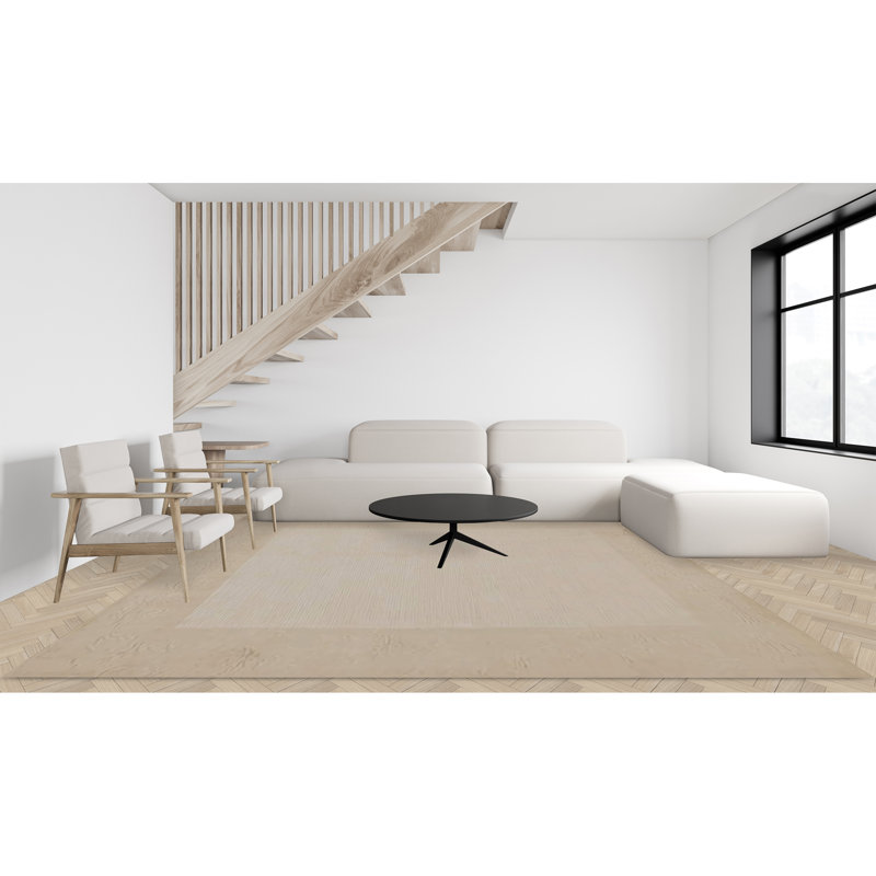 Tapis blanc de haute qualité noué à la main, Rectangulaire 3 pi x 5 pi