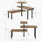 3 Tier Brown Corner Shelf Organizer, Rustic Countertop Storage Rack with Hooks