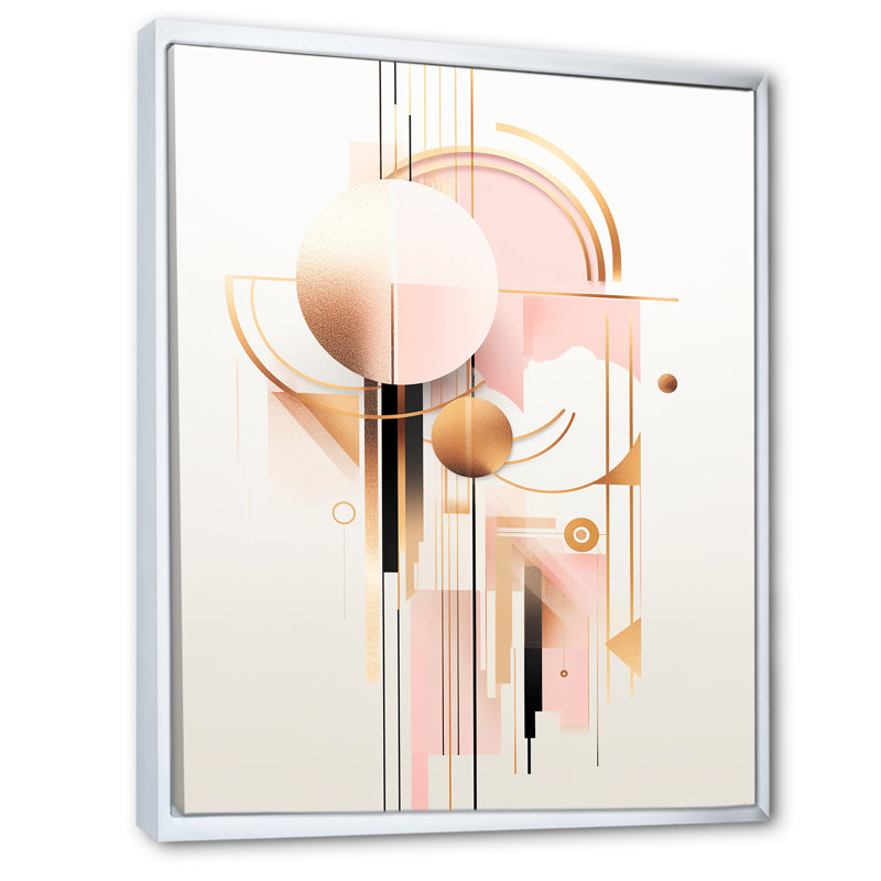 Circular Boho Chic Geometrics In Retro Pink - impression sur toile géométrique moderne, H 32 po x l 16 po