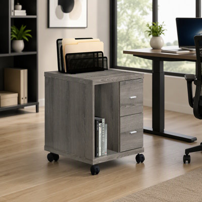 Classeur à roulettes moderne avec rangement, panneau supérieur épais et roulettes verrouillables pour l'efficacité du bureau à domicile