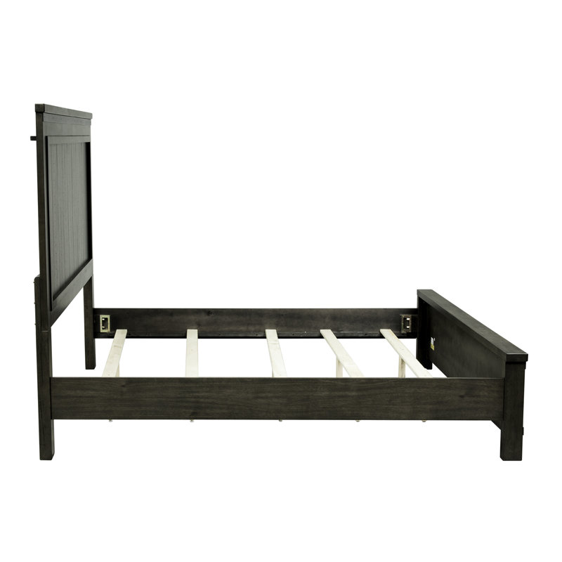 Ensemble de chambre avec grand lit à panneau et deux tables de chevet Lexee, Grand