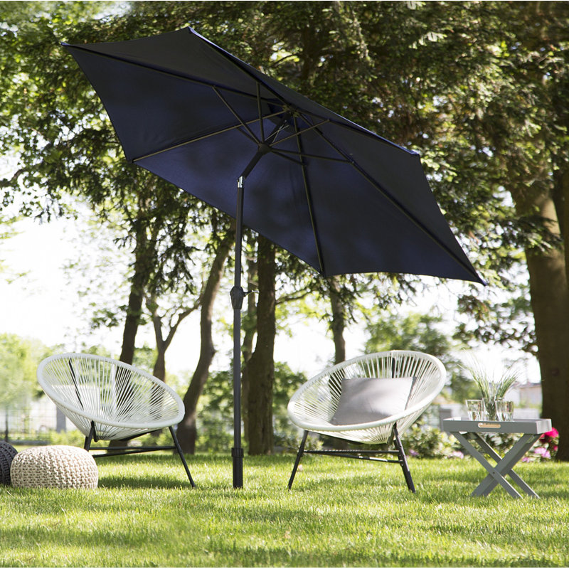 Varese 270cm Market Parasol, Black, Burgundy