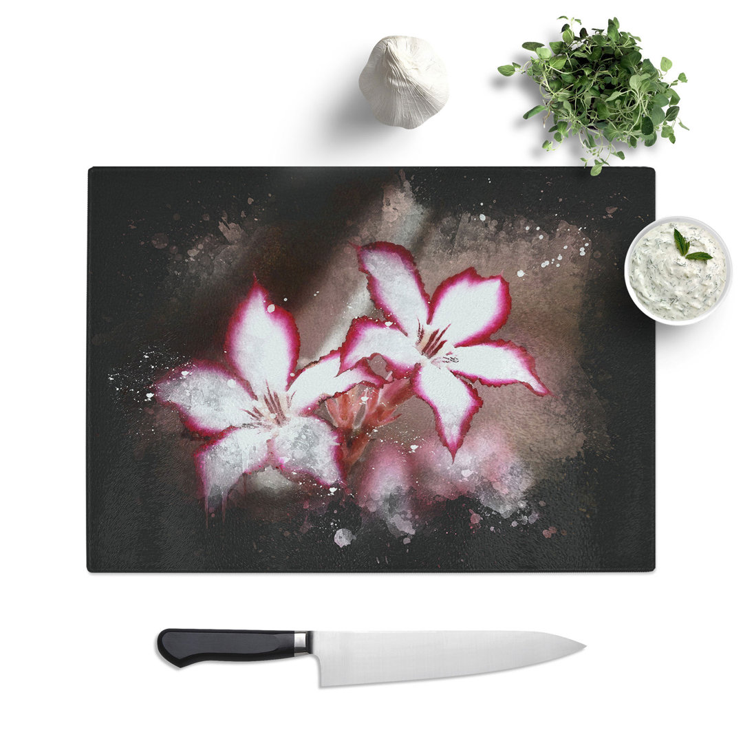 Lily Flowers Paint Splash Chopping Board