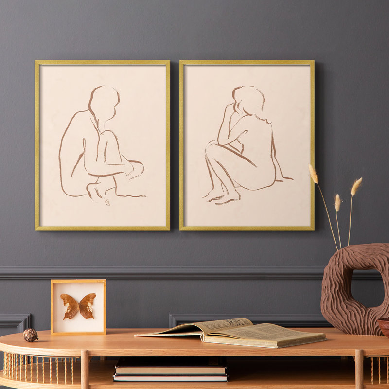 Reproduction encadrée I-Premium Soseed Pose - prête à être accrochée - aucun clou requis - aucun clou requis, Doré