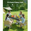 Table pliante, table utilitaire pliable semi-robuste 6 pi, table rectangulaire intérieure en plastique pour l'extérieur avec poignée intégrée, pour la fête, les repas, les mariages, les événements, le pique-nique, le camping, le noir-130977000-130976997