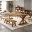 Brown Rectangular Solid Wood desk-377047980