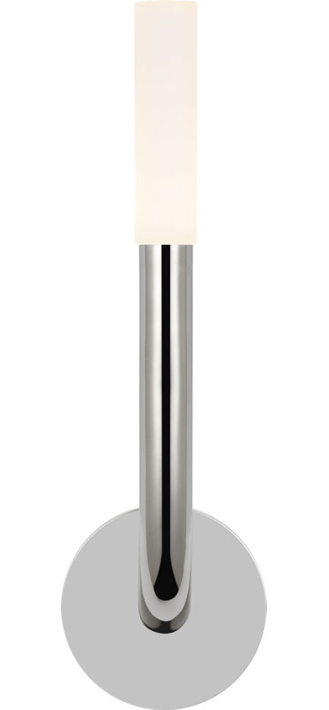 Rousseau Single Sconce with Etched Crystal, Polished Nickel