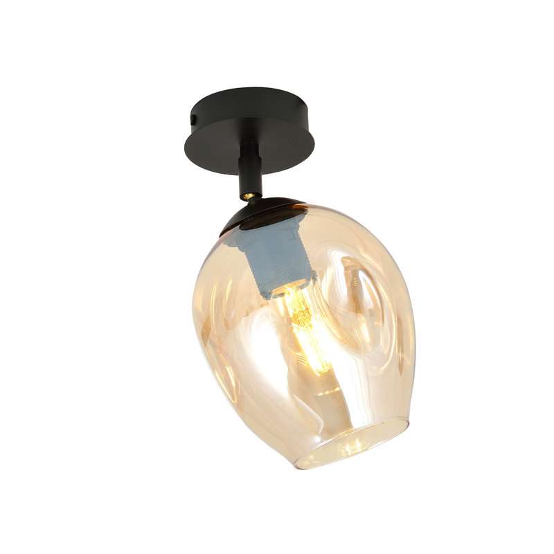 Gonsalves Glass Semi Flush Mount, Amber
