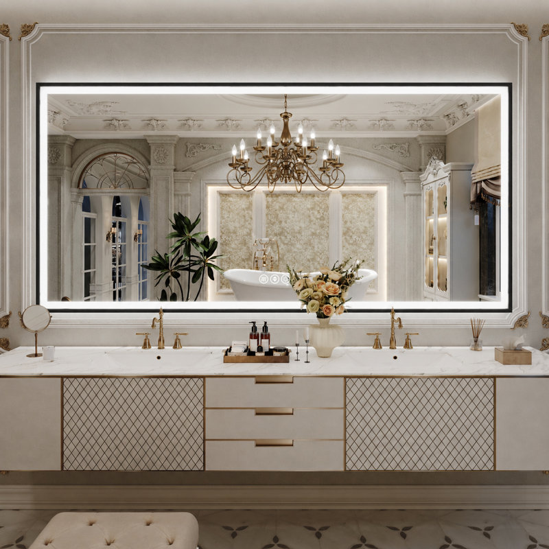 Miroir de salle de bain Lunara, 72 po x 36 po