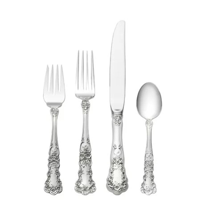 4 Piece Sterling Silver Flatware Set, Service for 1