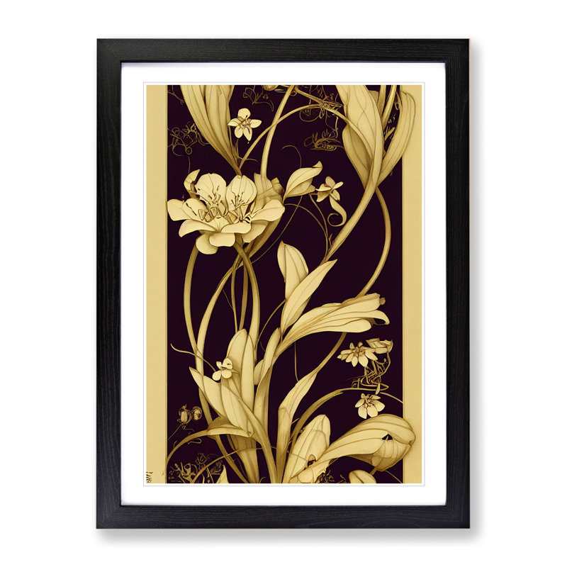 Flowers No.2 - Single Picture Frame Print, 64cm H x 46cm W x 2cm D, Black Framed