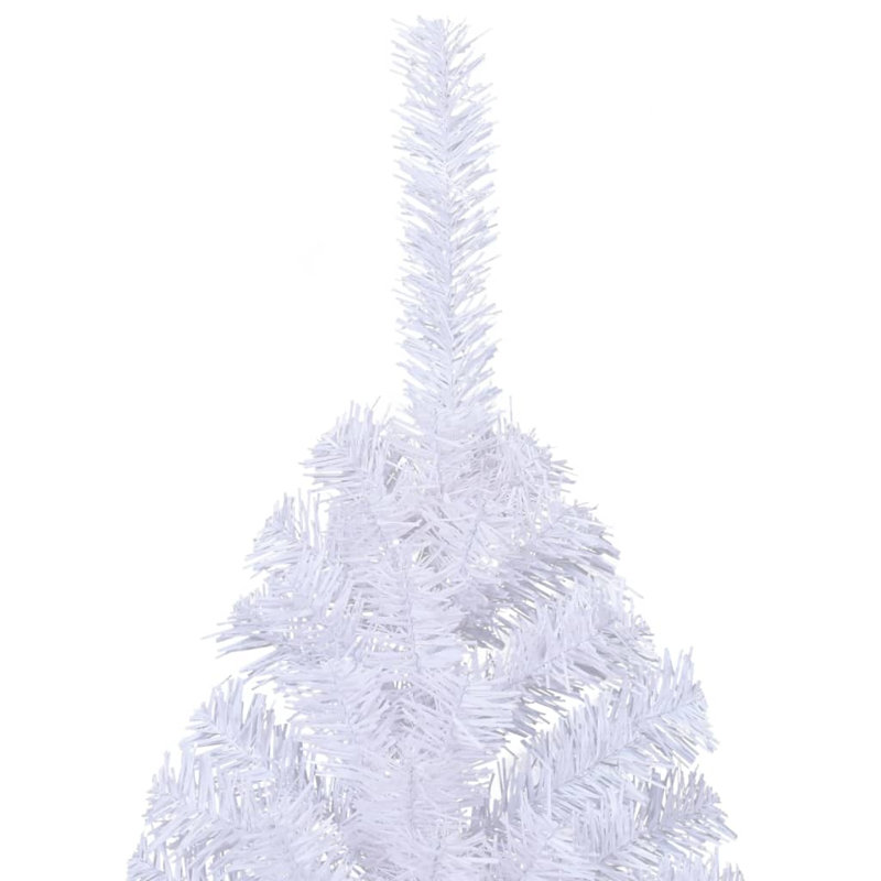  Demi-arbre de Noël artificiel en PVC blanc, acier grand