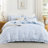 Andency Dark Blue Grey Comforter Full Size, 3 Pieces Solid Farmhouse Ruffle Bedding Sets, All Season Soft Lightweight Comfy Down Alternative Bed Set for Girls Teens Men Women-124610473-124610433