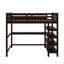 Lit mezzanine double avec tablettes et bureau-432229450
