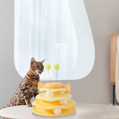 Rack Cats Toy Interactive Spinners Track Play Set Funs Boredom Relief Game For Kittens With Balls Exercise Activity Center