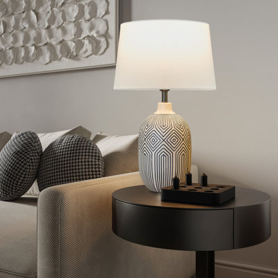 Wilone 22.05" Table Lamp, Modern Ceramic For Table Lamp Living Room Bedroom, Bedside Table