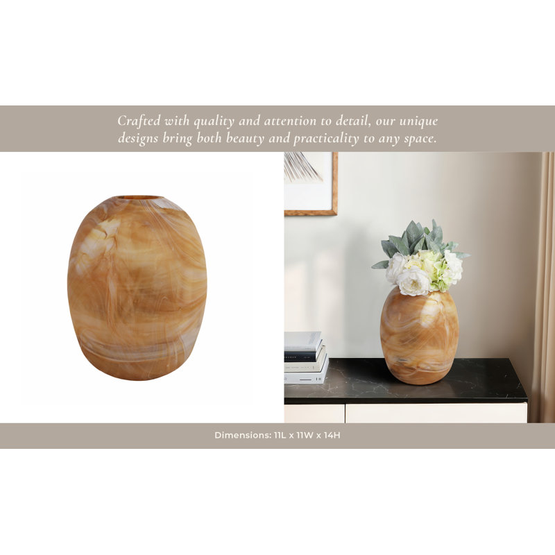 Marseille Handmade Glass Table Vase, 14"