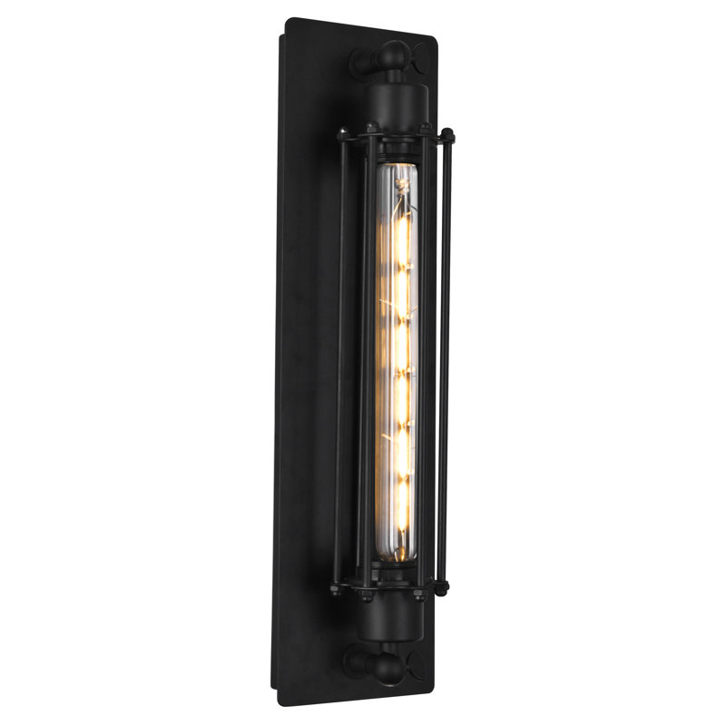 Terry 1 Light Wall Sconce in Black Finish - Rustic Modern Farmhouse Lighting for Bedroom, Bathroom, Hallway, Black